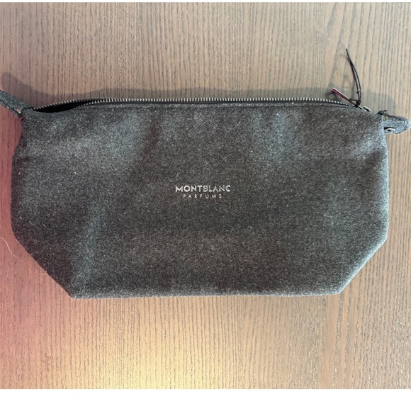 Montblanc Other - Montblanc Parfums Toiletry Dopp Kit Bag Mens OS Charcoal Grey Felt Zip Closure‎